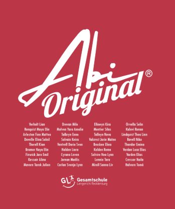 Abi Original Gesamtschule Lengerich Tecklenburg – Coca Cola Script Logo Namensliste Rot Weiß
