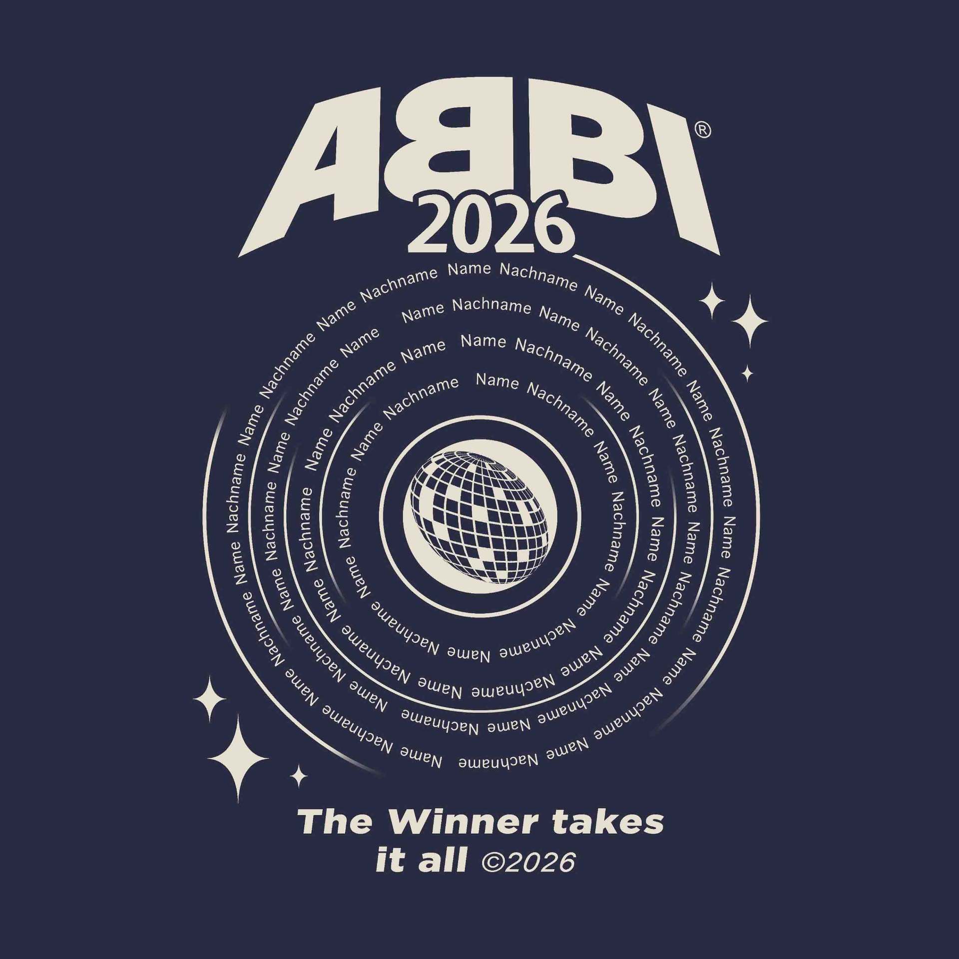 ABBI 2026 – Spiral Discokugel Navy