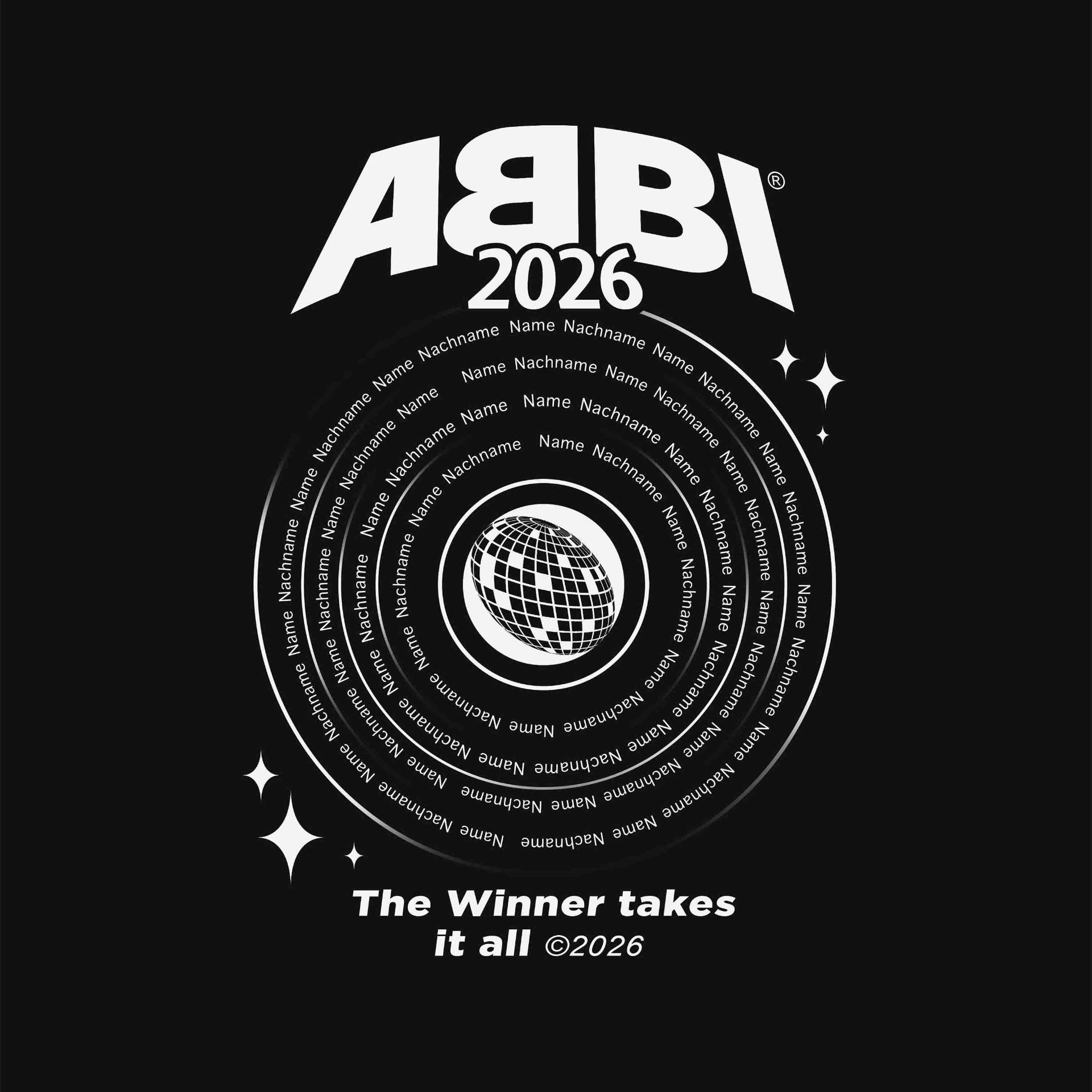 ABBI 2026 – Spiral Discokugel Schwarz