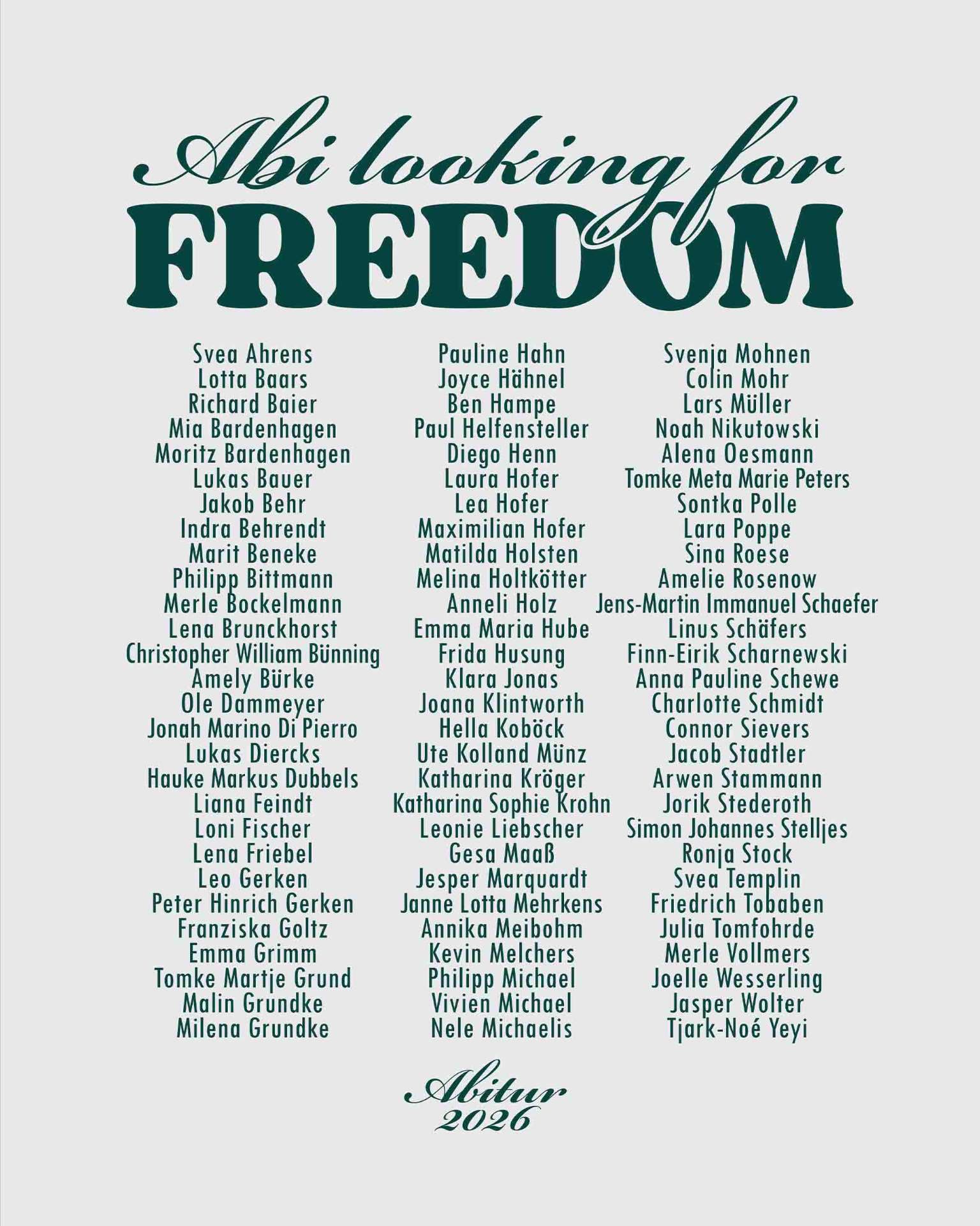 Abi looking for Freedom – Abitur 2026
