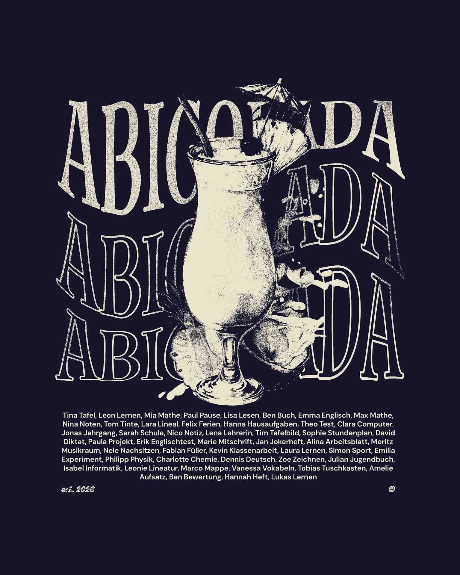 Abicolada – Waved Type Navy Monochrom