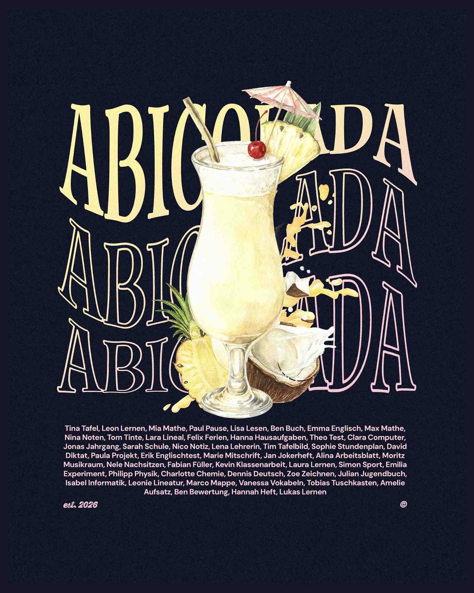 Abicolada – Waved Type Navy Gradient