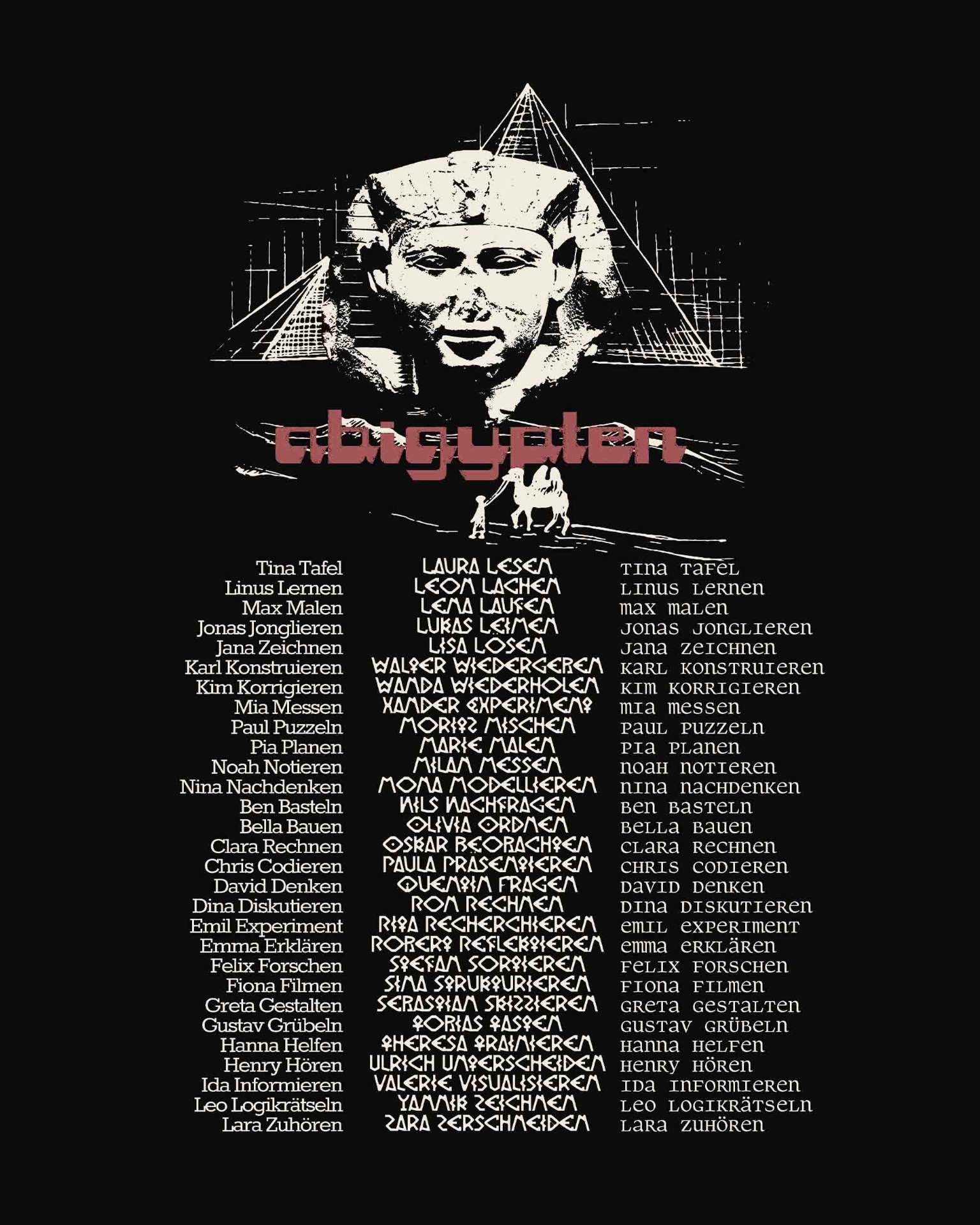 Abigypten – Pharao Pyramide Namensliste Schwarz