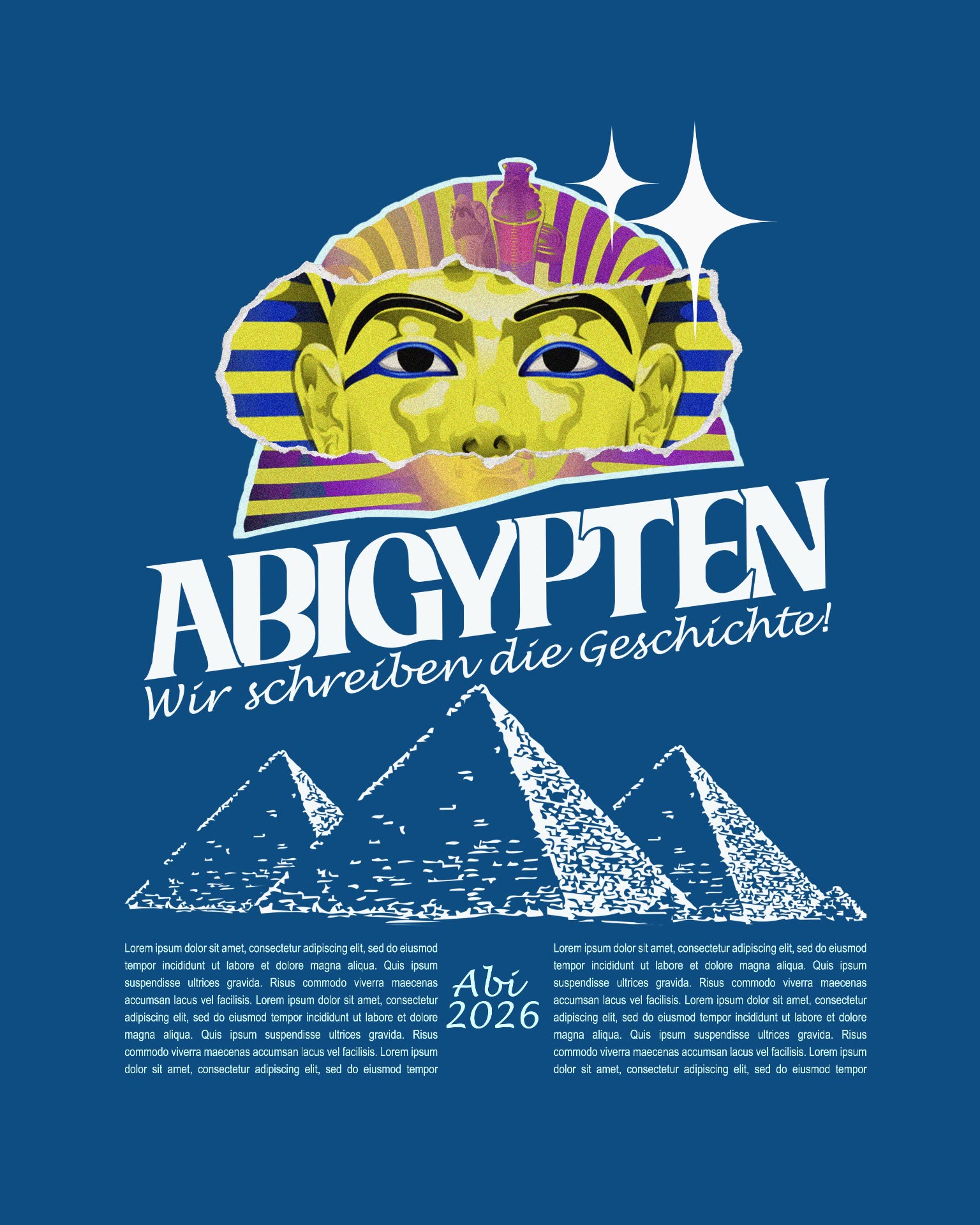 Abigypten – Pharao Ripped Paper Y2K Blau
