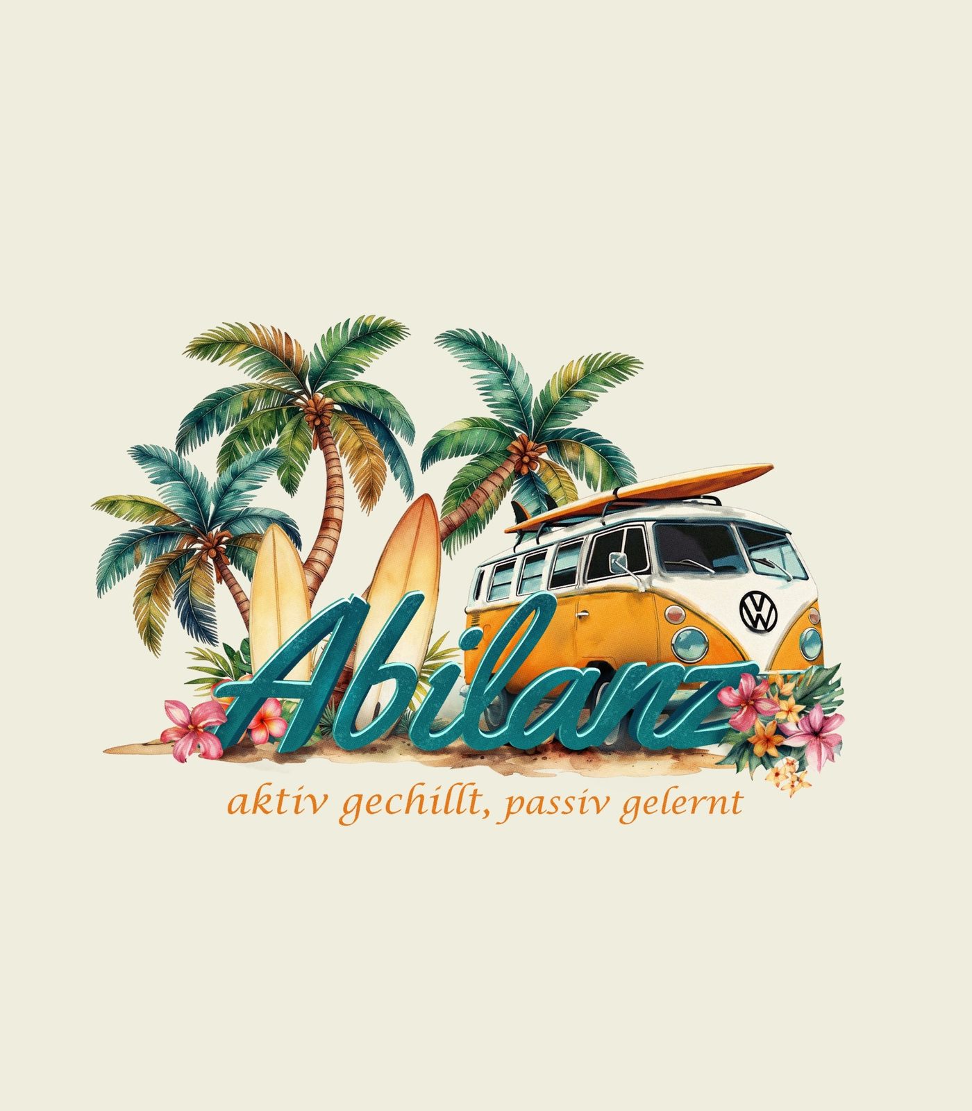 Abilanz – VW Bulli Palmen Watercolor