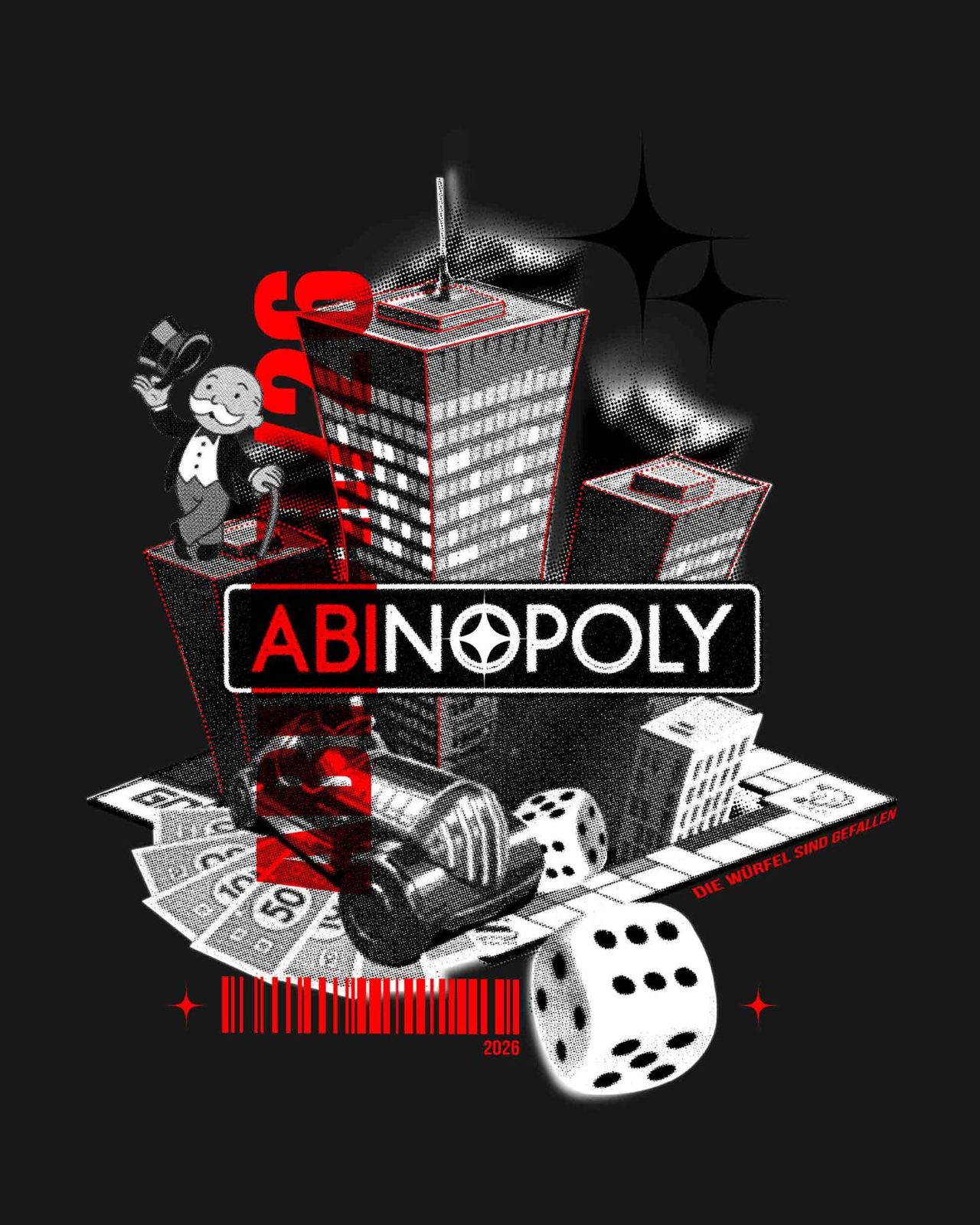 Abinopoly – Skyline Halbton Rot Schwarz