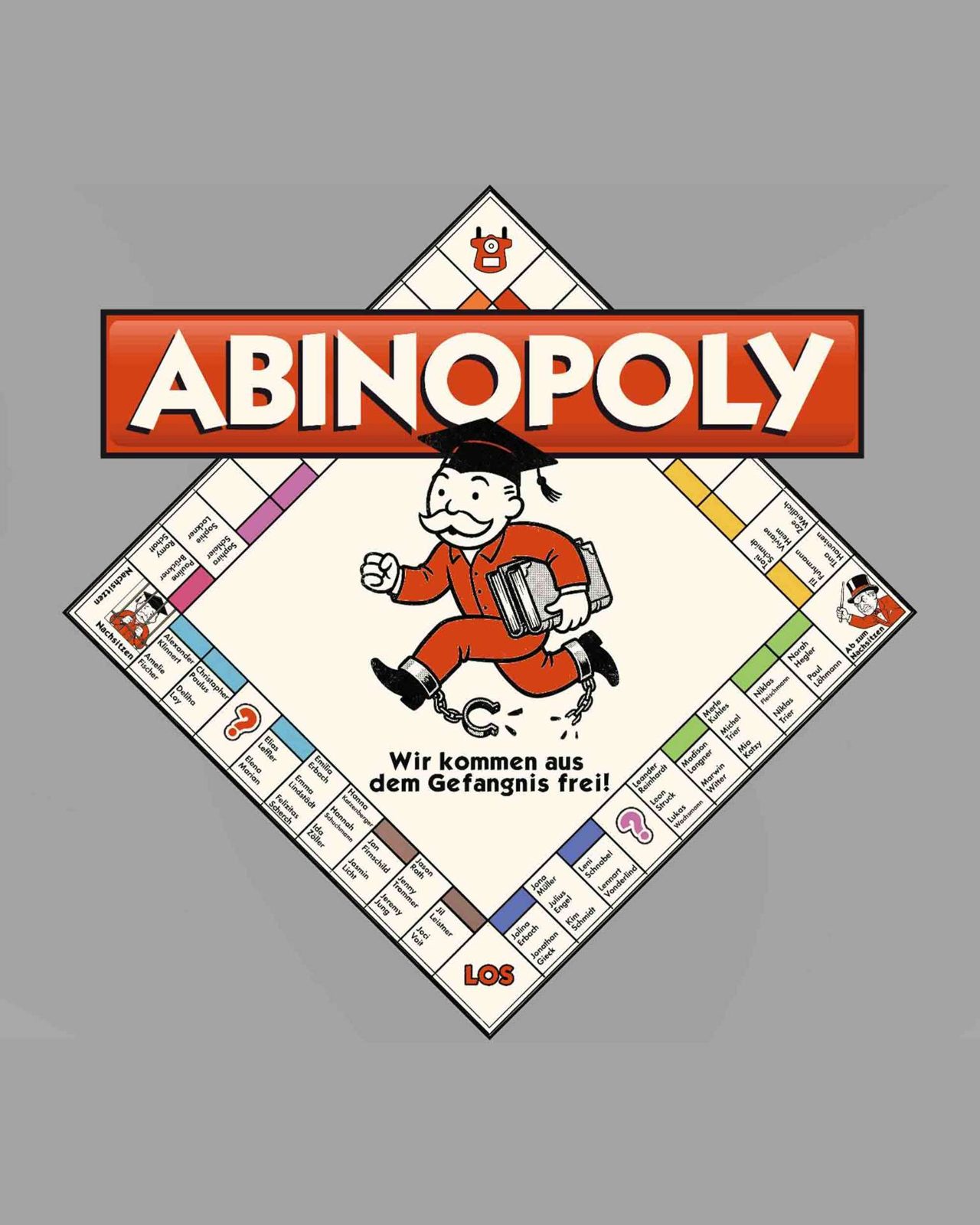 Abinopoly – Spielbrett Wir kommen aus dem Gefängnis frei