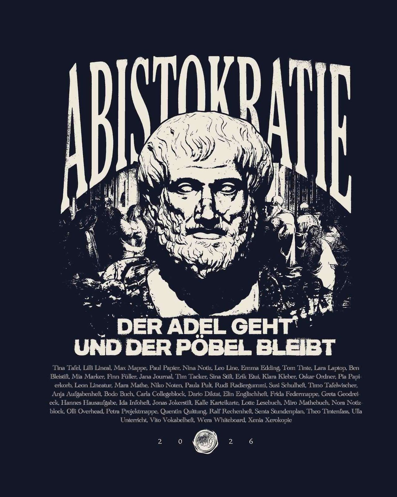 Abistokratie – Aristoteles Vintage Backprint