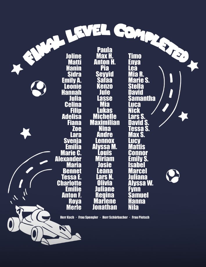 Abitendo – Final Level Completed F1 Namensliste Navy