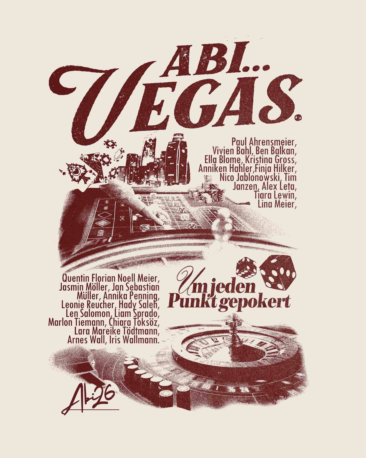 Abivegas – Vintage Roulette Chips Bordeaux Creme