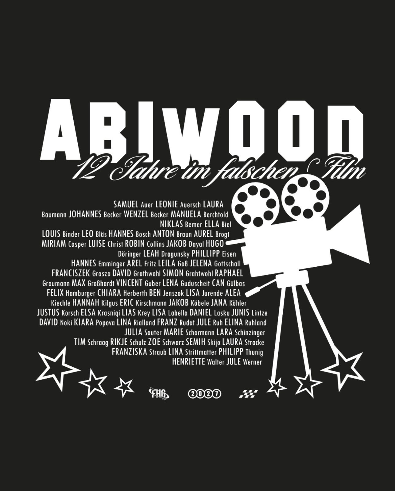 Abiwood – Typo Kamera Sterne Schwarz