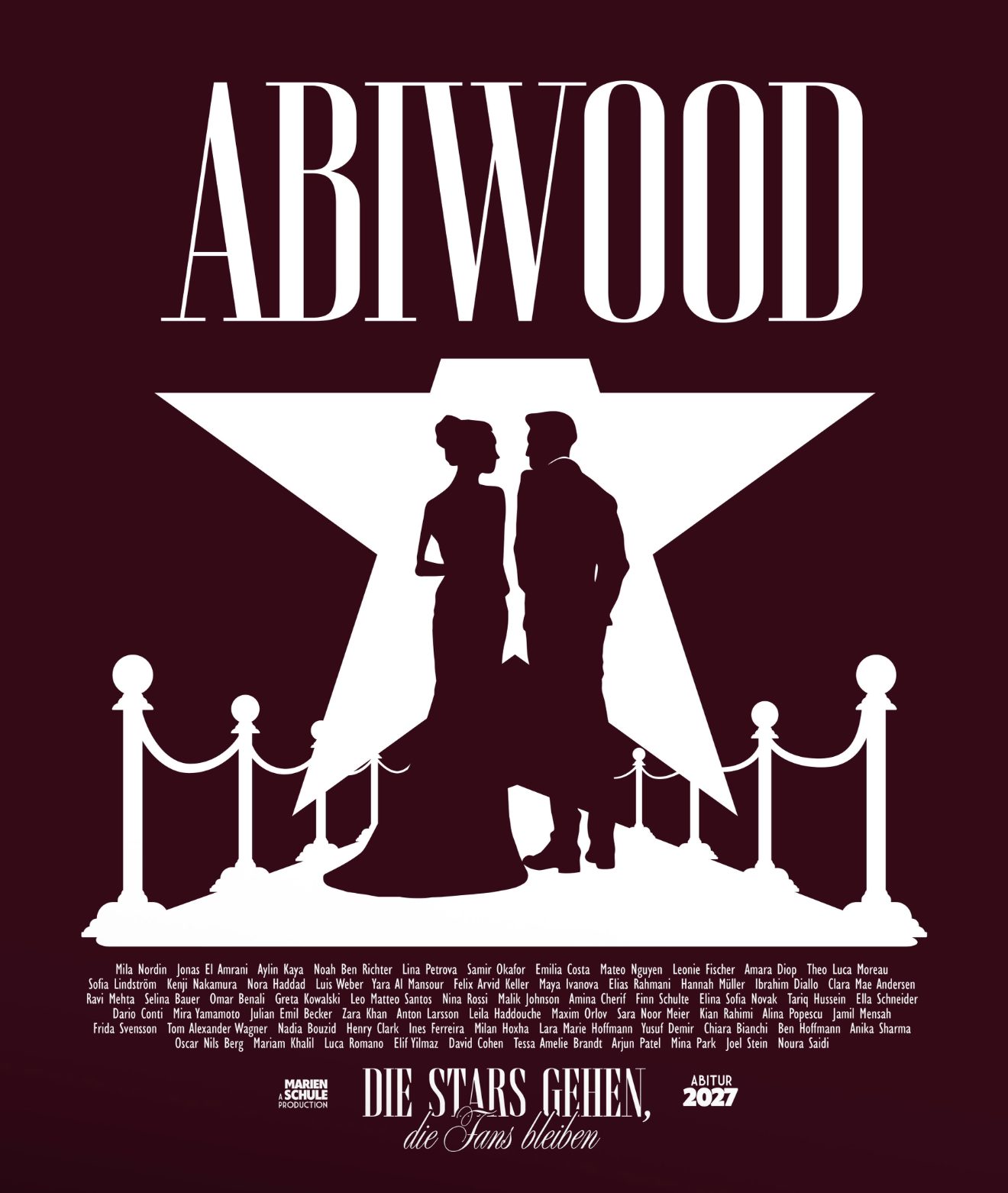 Abiwood – Walk of Fame Silhouette Bordeaux mit Namensliste