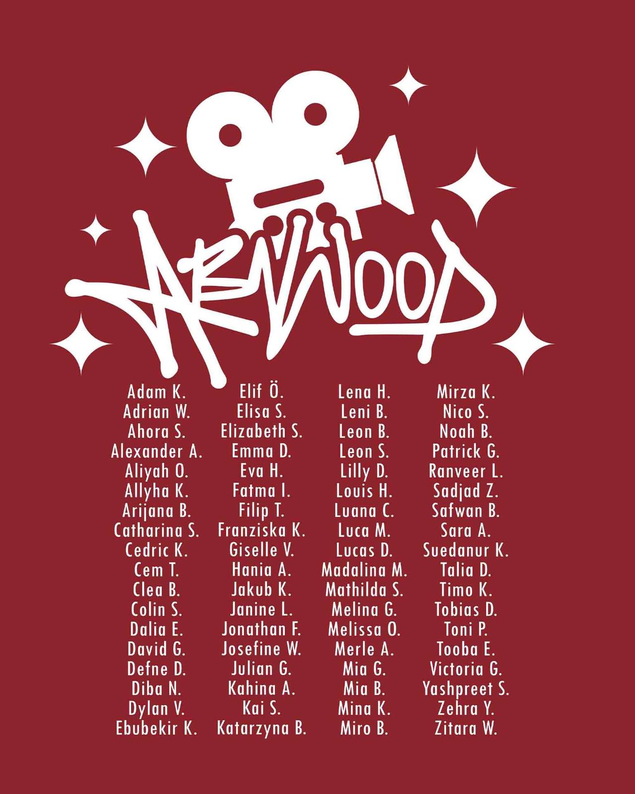 Abiwood – Graffiti Tag Kamera Sparkles Bordeaux