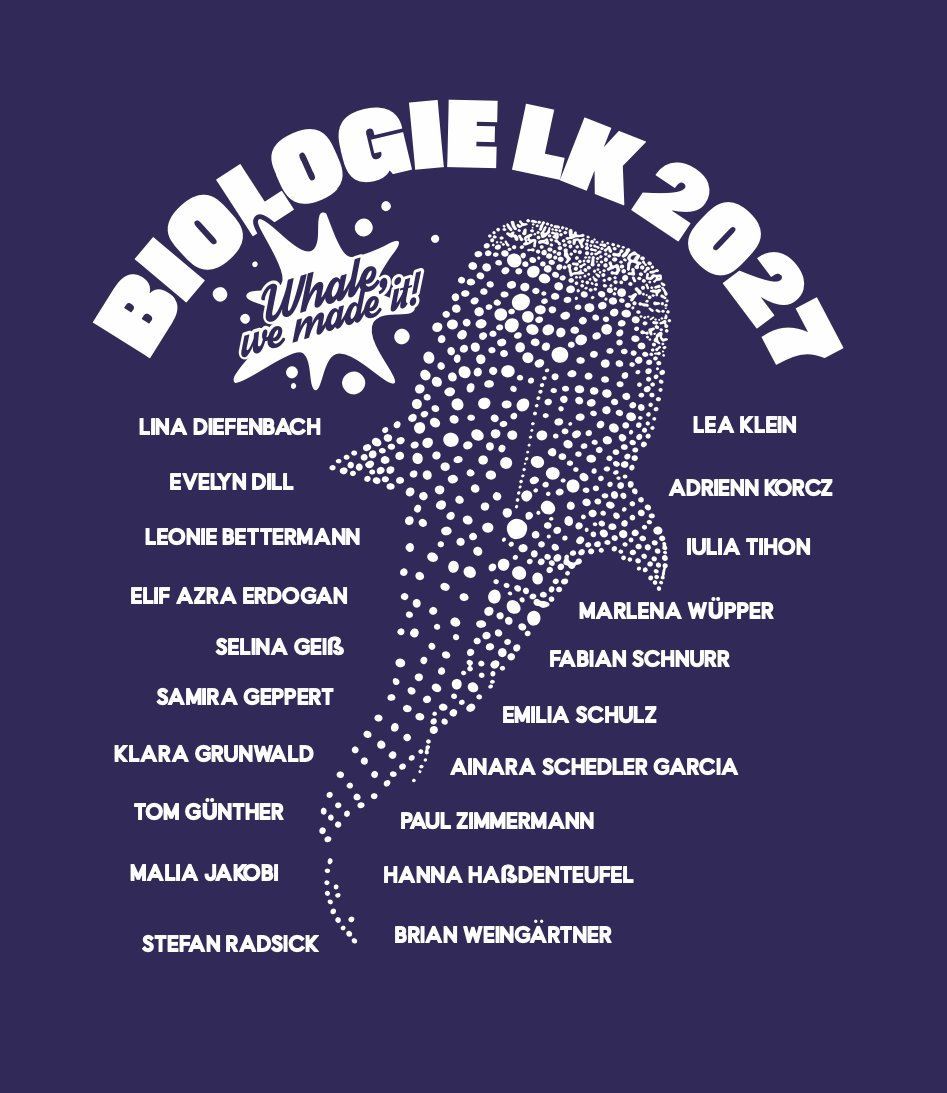 Biologie LK 2027 Whale we made it – Wal Punkte Namensliste Navy Weiß