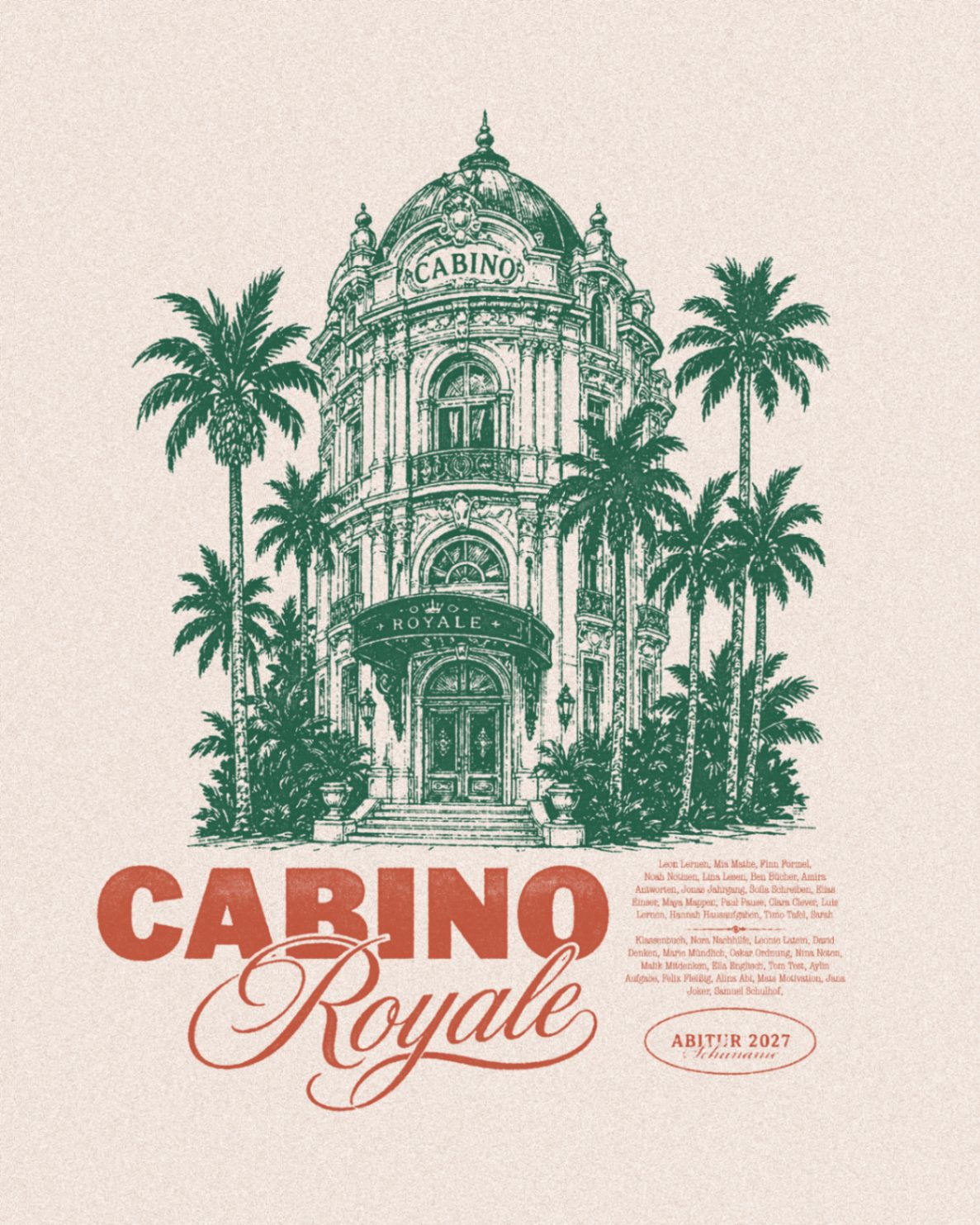 Cabino Royale – Casino Gebäude Palmen Abitur 2027