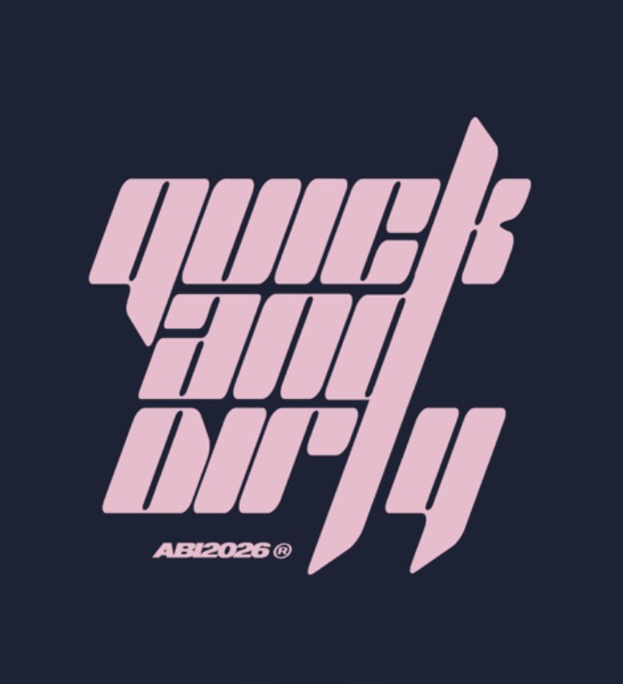 Quick and Dirty – Abi 2026 Verzerrte Typografie Rosa Navy